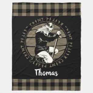 Speciaal Viking Kneeling Prayer Rune Tan Black Fleece Deken