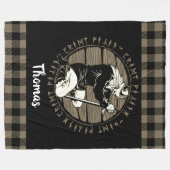 Speciaal Viking Kneeling Prayer Rune Tan Black Fleece Deken (Voorkant (Horizontaal))