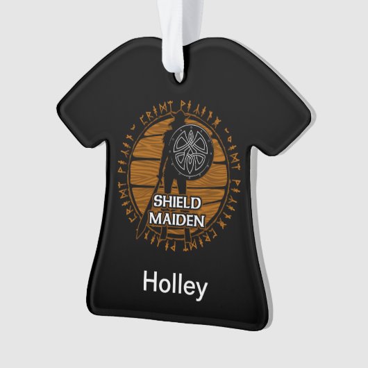 Speciaal Viking Shield Maiden met Runes Ornament (voorkant)