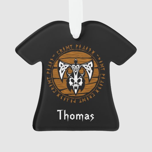 Speciaal Viking Warrior Ax Skull Ornament (achterkant)