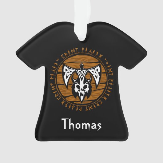 Speciaal Viking Warrior Ax Skull Ornament (voorkant)