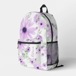 Speciaal Violet Green, Waterverf bloemen Bedrukte Rugzak