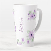 Speciaal Violet Green, Waterverf bloemen Latte Mok (Rechterhoek)