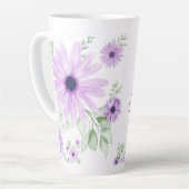 Speciaal Violet Green, Waterverf bloemen Latte Mok (Linkerhoek)