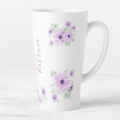 Speciaal Violet Green, Waterverf bloemen Latte Mok (Rechts)
