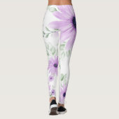 Speciaal Violet Green, Waterverf bloemen Leggings (Achterkant)