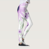 Speciaal Violet Green, Waterverf bloemen Leggings (Rechts)