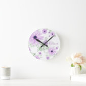 Speciaal Violet Green, Waterverf bloemen Ronde Klok (Huis)