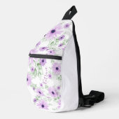 Speciaal Violet Green, Waterverf bloemen Sling Bag (Rechterhoek)