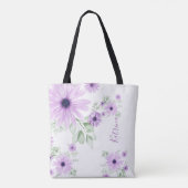 Speciaal Violet Green, Waterverf bloemen Tote Bag (Achterkant)