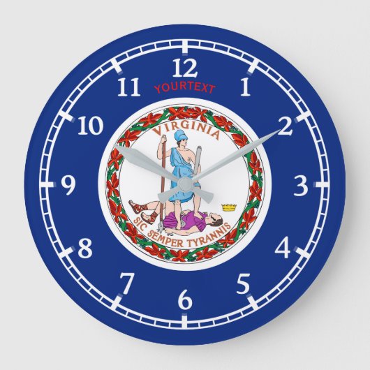 Speciaal 'Virginia State Flag Design' op een Grote Klok (Voorkant)
