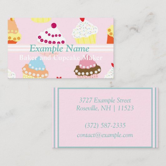 Speciaal Visitekaartje "Cupcakes" (Amerikaans) (Voorkant / Achterkant)