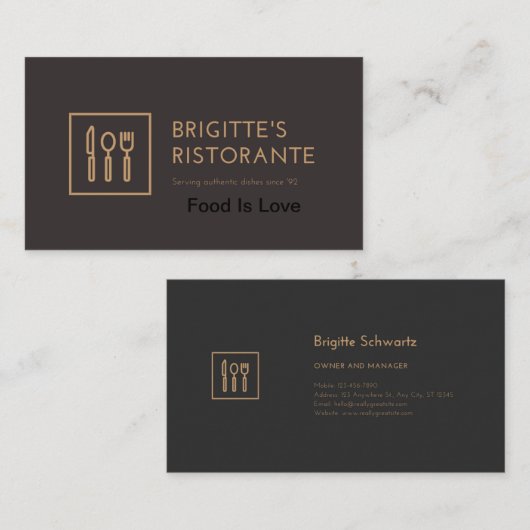 Speciaal visitekaartje Restaurant (Voorkant / Achterkant)