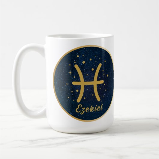 Speciaal visnetsymbool Goud pisces twin fish zodia Koffiemok (Links)