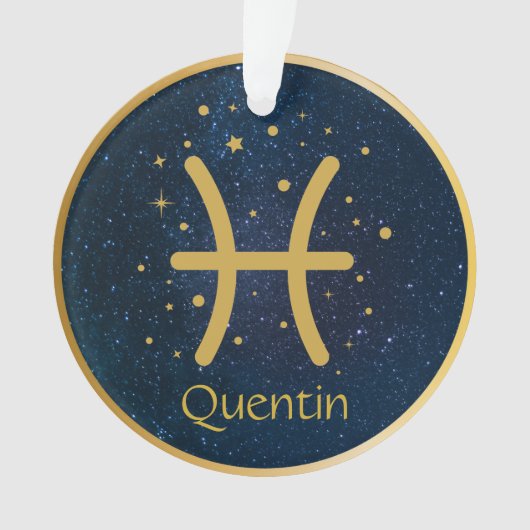 Speciaal visnetsymbool Goud pisces twin fish zodia Ornament (voorkant)