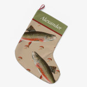 Speciaal vissenfeestdag bruine forel grote kerstsok (Voorkant (Hangend))