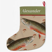 Speciaal vissenfeestdag bruine forel grote kerstsok (Achterkant)