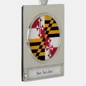 Speciaal vlaggenontwerp van de Maryland-staat Verzilverd Banner Ornament (Rechts)