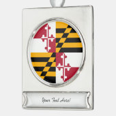Speciaal vlaggenontwerp van de Maryland-staat Verzilverd Banner Ornament (Links)