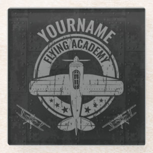 Speciaal vliegveld Pilot Flying Academy Glazen Onderzetter