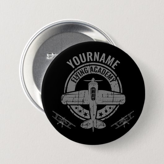 Speciaal vliegveld Pilot Flying Academy Ronde Button 7,6 Cm (Voorkant /achterkant)