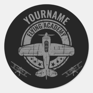 Speciaal vliegveld Pilot Flying Academy Ronde Sticker