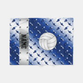 Speciaal volleybalblauw diamantstaal fleece deken (Voorkant (Horizontaal))