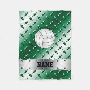 Speciaal volleybalgroen diamantstaal fleece deken