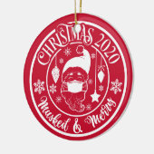 Speciaal voor 2020 ontworpen Mask & Merry Kerstmis Keramisch Ornament (Links)