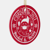 Speciaal voor 2021 Gemaskerde en prettige kerst Keramisch Ornament (Rechts)