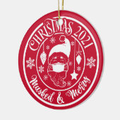 Speciaal voor 2021 Gemaskerde en prettige kerst Keramisch Ornament (Links)