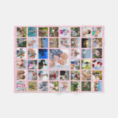 Speciaal voor 45 fotocollage roze of uw kleur fleece deken (Voorkant (Horizontaal))