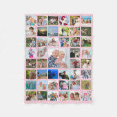 Speciaal voor 45 fotocollage roze of uw kleur fleece deken (Voorkant)