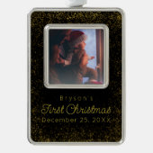 Speciaal voor baby's eerste kerstfeest foto verzilverd omlijst ornament (Voorkant)