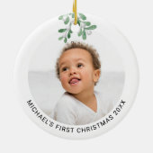 Speciaal voor baby's eerste kerstfoto-keramiek keramisch ornament (Achterkant)