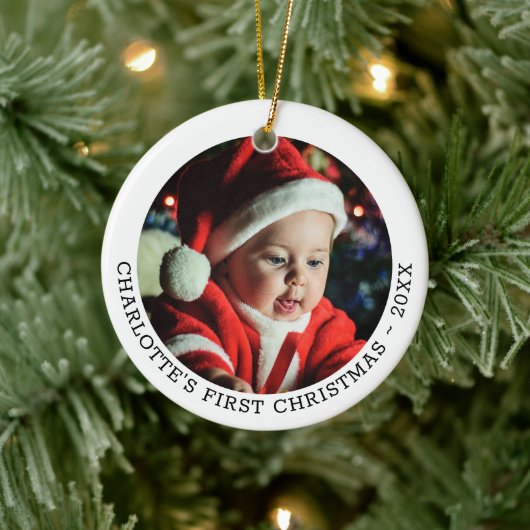 Speciaal voor baby's geschikt kerstfotosjabloon keramisch ornament (Boom)