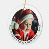Speciaal voor baby's geschikt kerstfotosjabloon keramisch ornament (Links)