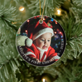 Speciaal voor baby's geschikt kerstfotosjabloon keramisch ornament