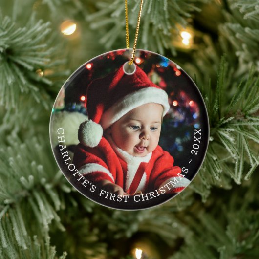 Speciaal voor baby's geschikt kerstfotosjabloon keramisch ornament (Boom)