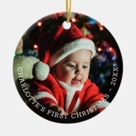 Speciaal voor baby's geschikt kerstfotosjabloon keramisch ornament
