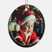 Speciaal voor baby's geschikt kerstfotosjabloon keramisch ornament (Links)