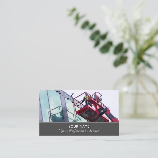 Speciaal voor bouwkraan en hefplatform visitekaartje (Staand voorkant)