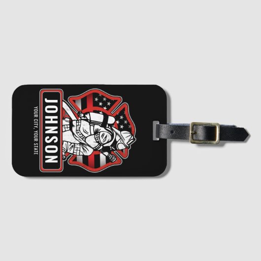 Speciaal voor brandbestrijding ontworpen patriotti bagagelabel (Voorkant (horizontaal))