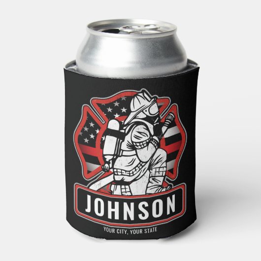 Speciaal voor brandbestrijding ontworpen patriotti blikjeskoeler (Blikje Voorkant)