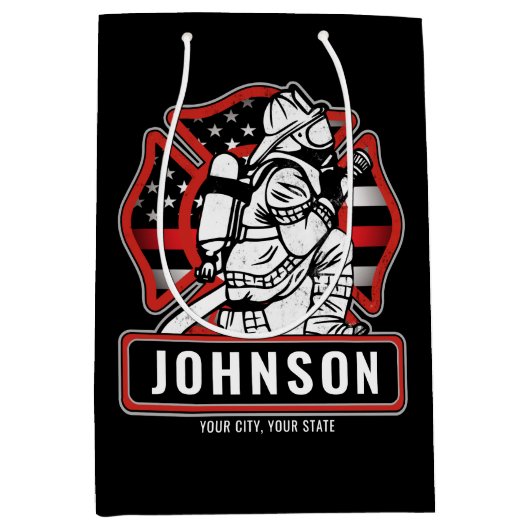 Speciaal voor brandbestrijding ontworpen patriotti medium cadeauzakje (Voorkant)