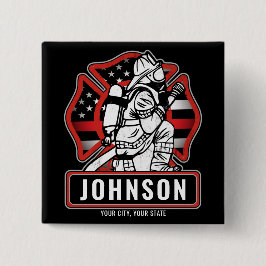 Speciaal voor brandbestrijding ontworpen patriotti vierkante button 5,1 cm