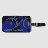 Speciaal voor de fiets uitgeruste blauw en kool bagagelabel (Voorkant (horizontaal))