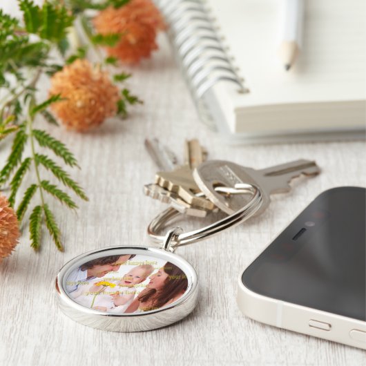 Speciaal voor de fotobegroting van het gezin sleutelhanger (Zijkant)