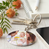 Speciaal voor de fotobegroting van het gezin sleutelhanger (Zijkant)