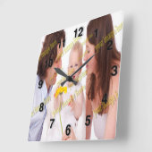 Speciaal voor de fotobegroting van het gezin vierkante klok (Hoek)